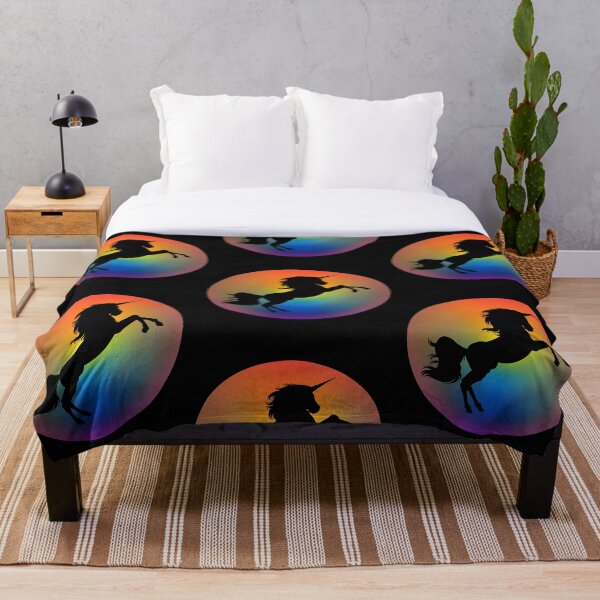 Item preview, Silhouette Unicorn Horse Rainbow Sunset designed and sold by Lisa Bertnick.