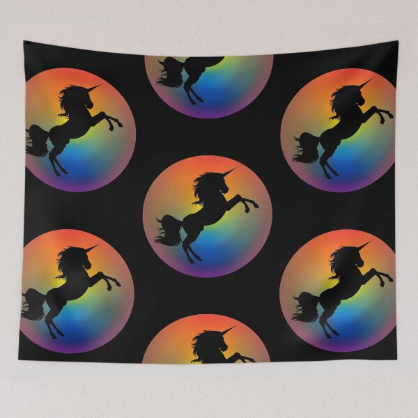 Item preview, Silhouette Unicorn Horse Rainbow Sunset designed and sold by Lisa Bertnick.