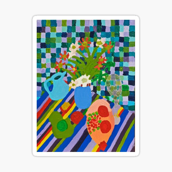 Blue Still LIfe Zion Art Zion Levy Stewart Sticker