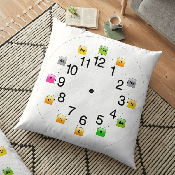 Chemical Elements Wall Clock Floor Pillow