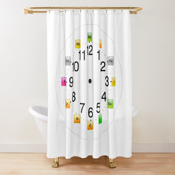 Chemical Elements Wall Clock Shower Curtain