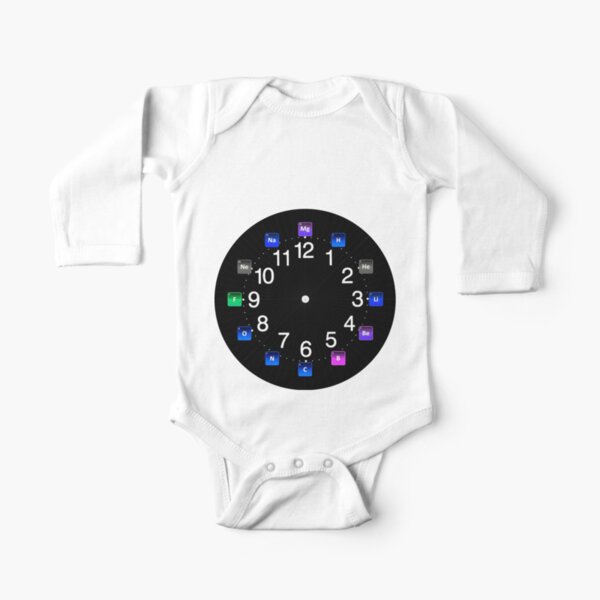 #Chemical #Elements Wall #Clock Long Sleeve Baby One-Piece