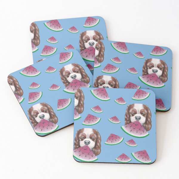 Item preview, Cavalier King Charles Spaniel - Blenheim and Watermelons designed and sold by jollyinu.