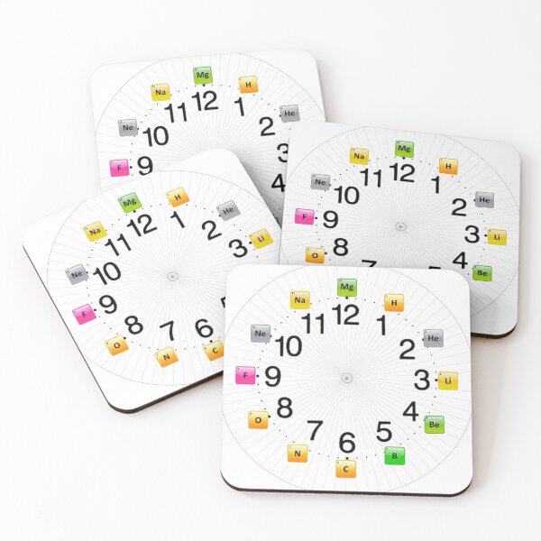#Chemical #Elements Wall #Clock Coasters (Set of 4)