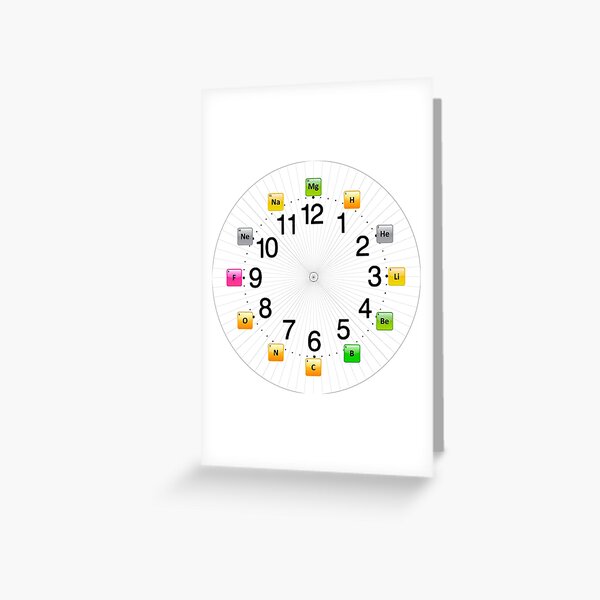 #Chemical #Elements Wall #Clock Greeting Card