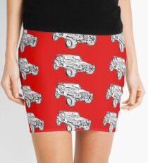 Jeep Wrangler Rubicon Illustration Mini Skirt