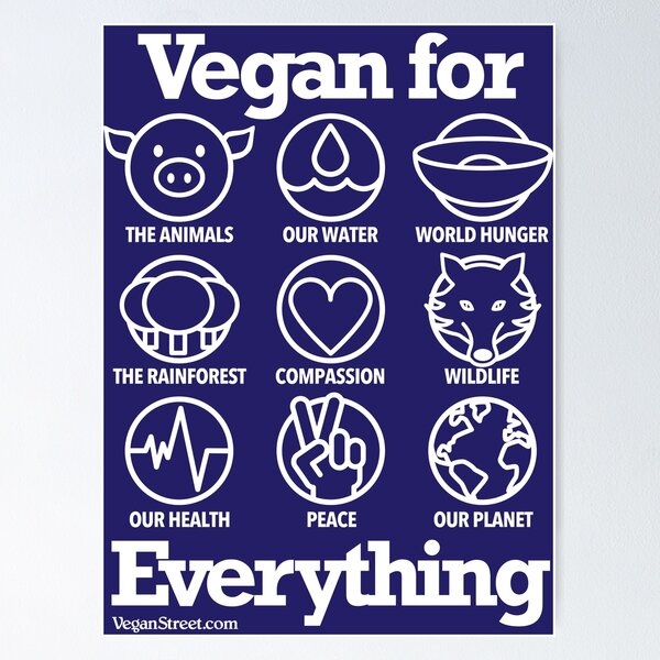 Item preview, Vegan for Everything (white print) designed and sold by VeganStreet.