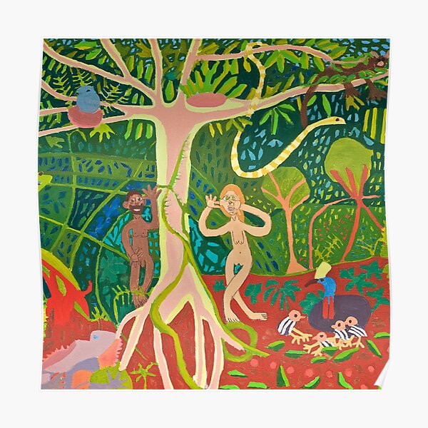 Adam and Eve in the Rainforest Zionart Zion Levy Stewart Poster