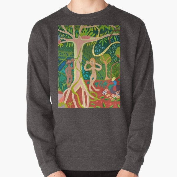 Adam and Eve in the Rainforest Zionart Zion Levy Stewart Pullover Sweatshirt