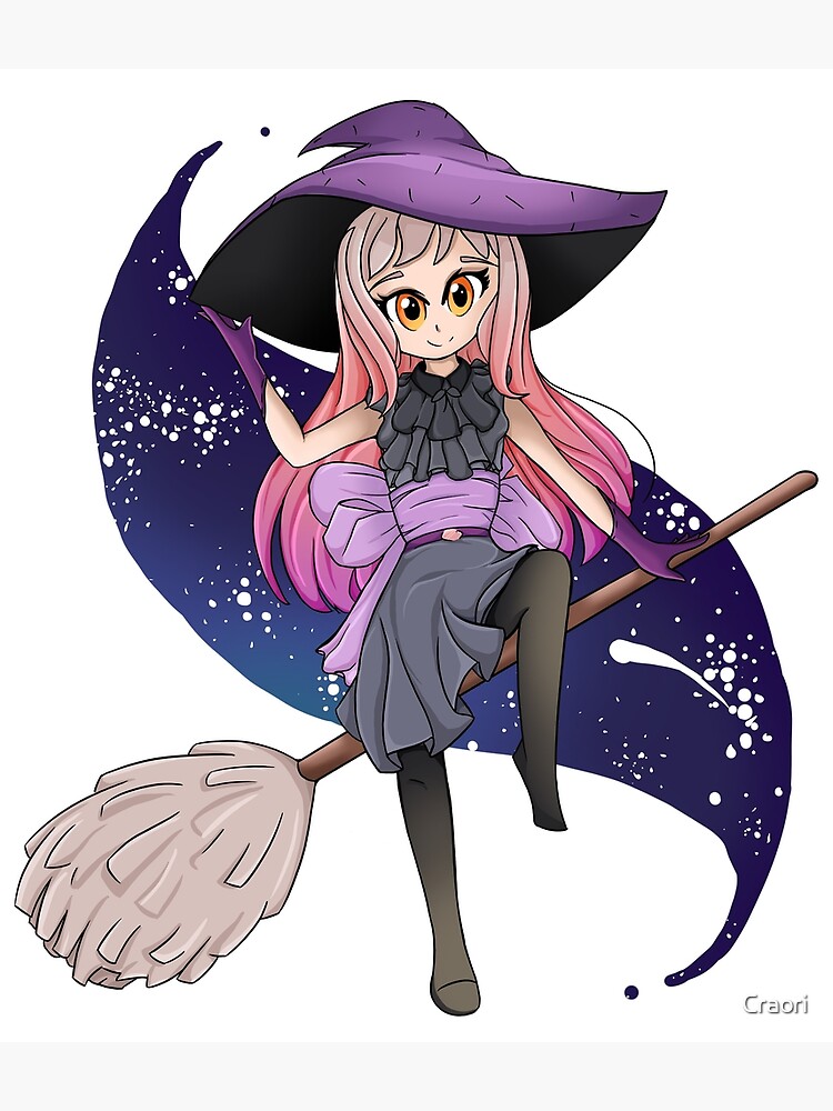 Witch Anime Girl Riding Broom 4K Wallpaper iPhone HD Phone #4350h