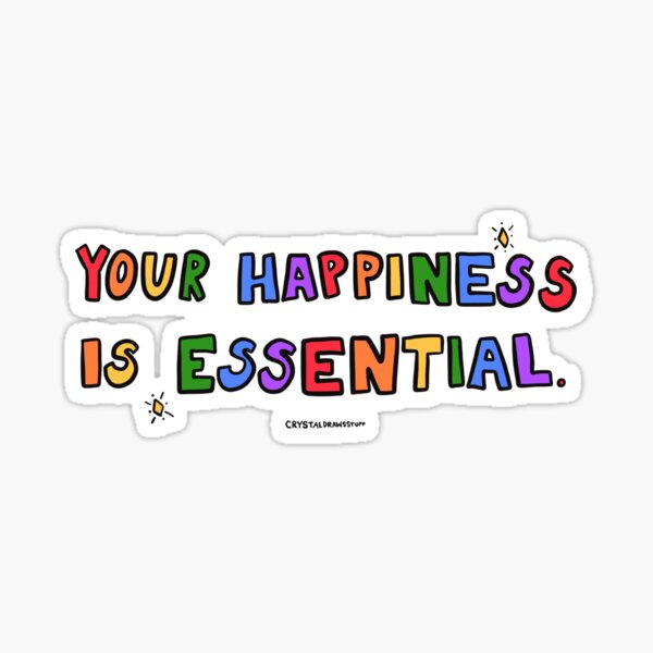 Vista previa del artículo con la obra «Tu felicidad es esencial», diseñado y vendido por crystaldraws.