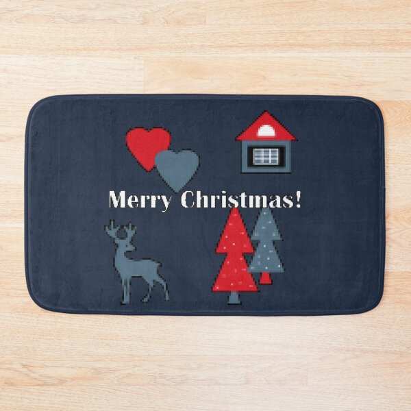 Item preview, Seamless Christmas deer house tree eve snowflake hearts white red blue designed and sold by fuzzyfox.