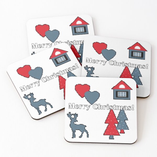 Item preview, Seamless Christmas deer house tree eve snowflake hearts white red blue designed and sold by fuzzyfox.