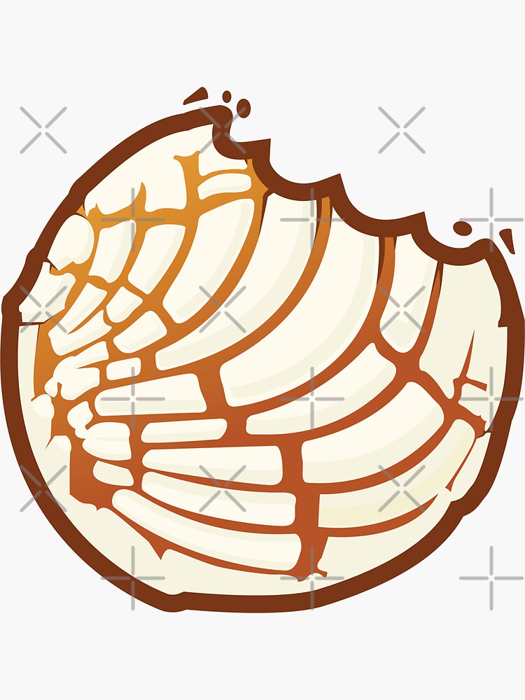 pan-dulce-mexican-sweetbread-concha-sticker-by-akachele-redbubble