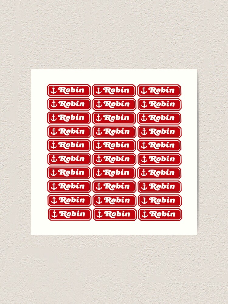 "Robin Scoops Ahoy Name tags " Art Print for Sale by TillyJones Redbubble
