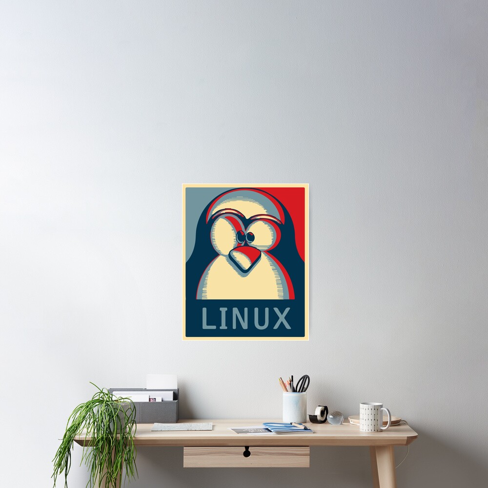 Linux tux penguin obama poster logo Poster