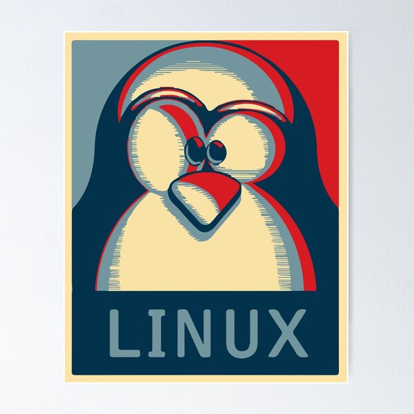 Item preview, Linux tux penguin obama poster logo designed and sold by SofiaYoushi.