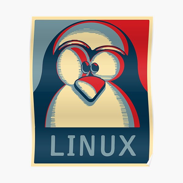 Linux tux penguin obama poster logo Poster