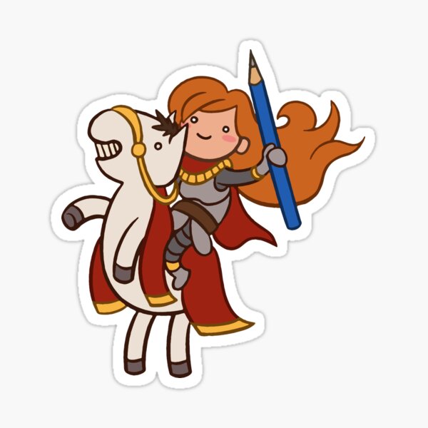 Pencil Knight Sticker