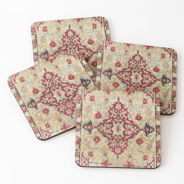 Item preview, Kerman South Persian Silk Poshti Carpet Print designed and sold by Vicky Brago-Mitchell®.