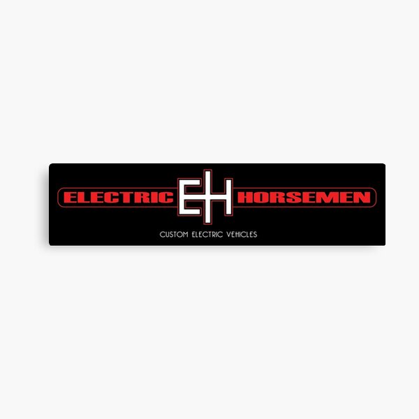 Electric Horsemen - Custom Electric Bikes black sticker Canvas Print
