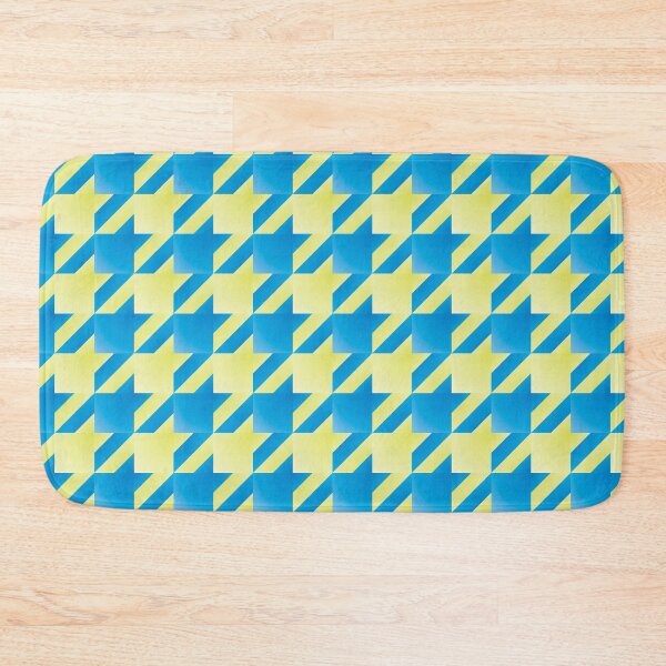 Item preview, Funky and Retro Repeat Houndstooth Pattern in Trendy Yellow and Blue designed and sold by Karen McFarland.