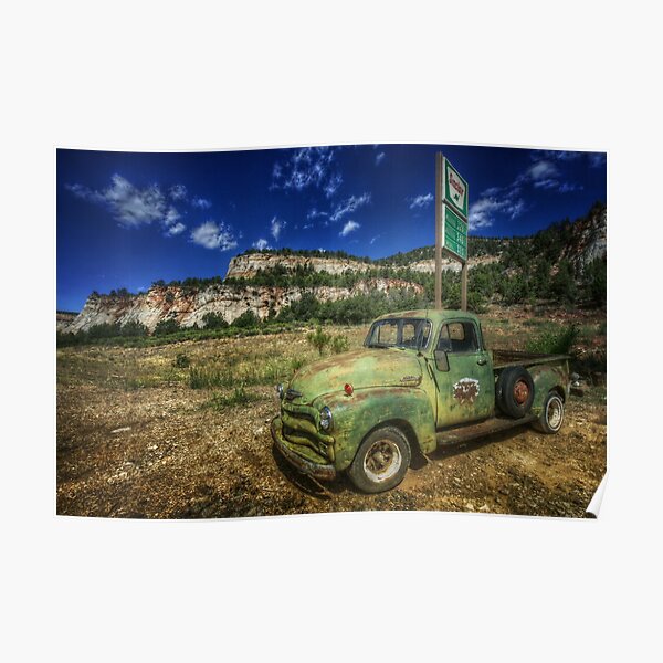 A Chevy and Checkerboard Mesa Poster