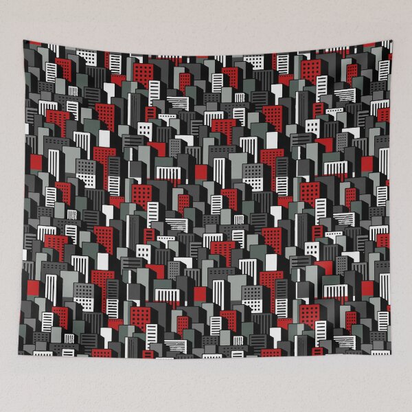 Item preview, Red Gray and Black cityscape designed and sold by dallastxart.