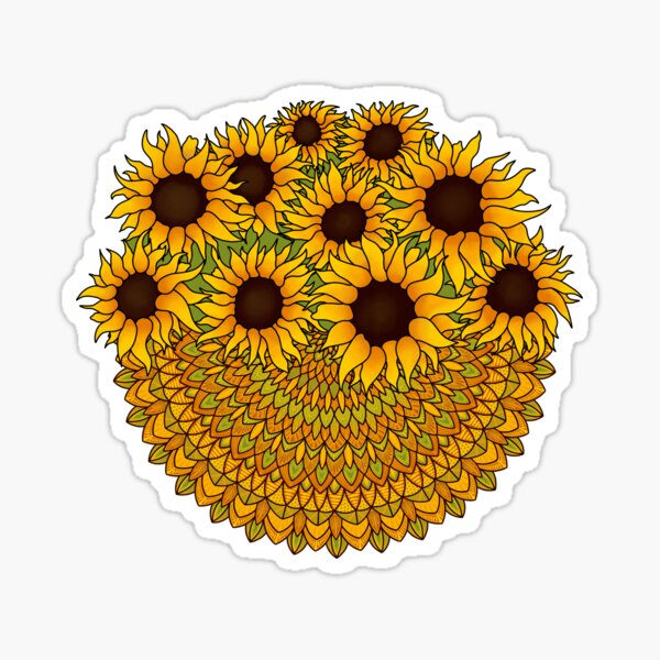 Sunflower Mandala Sticker