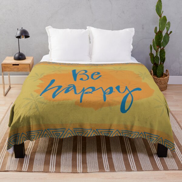Be Happy Throw Blanket