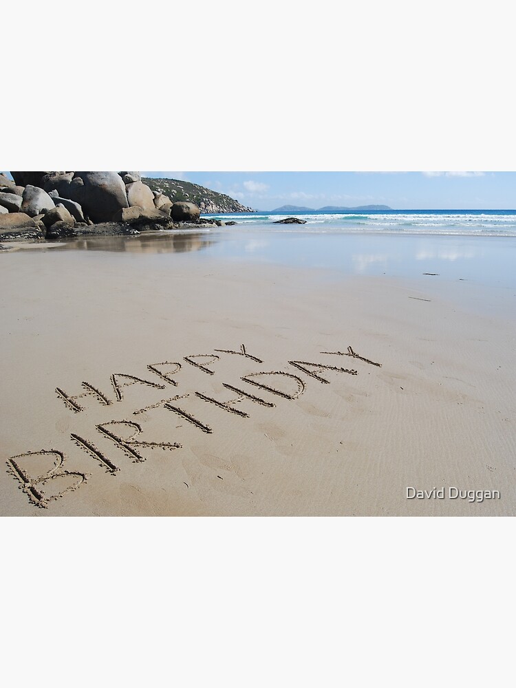 Carte De Vœux Joyeux Anniversaire Dans Le Sable Par Davidd3001 Redbubble