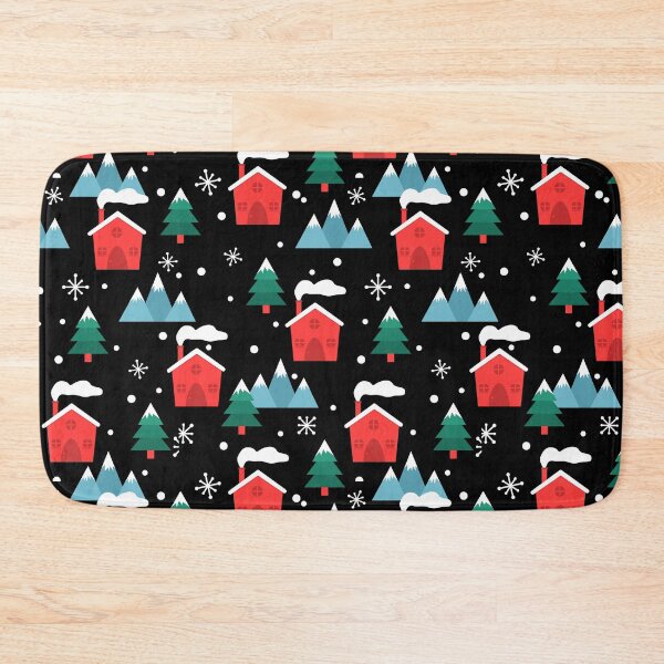 Item preview, Winter and Christmas themed village pattern designed and sold by mrhighsky.