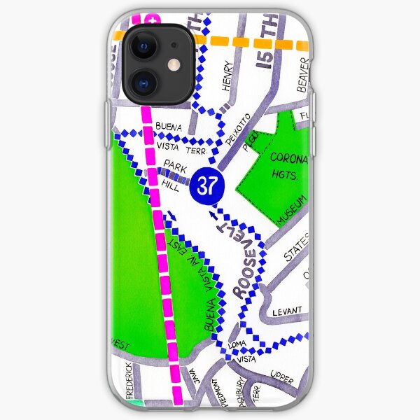 San Francisco map - Buena Vista Park iPhone Soft Case