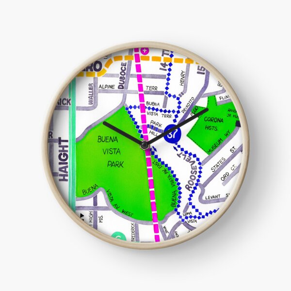 San Francisco map - Buena Vista Park Clock