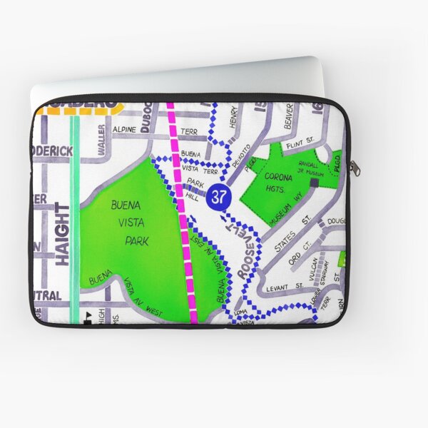 San Francisco map - Buena Vista Park Laptop Sleeve