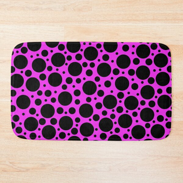 Item preview, Random Polka Dots - Black on Hot Pink designed and sold by Whoopsidoodle.