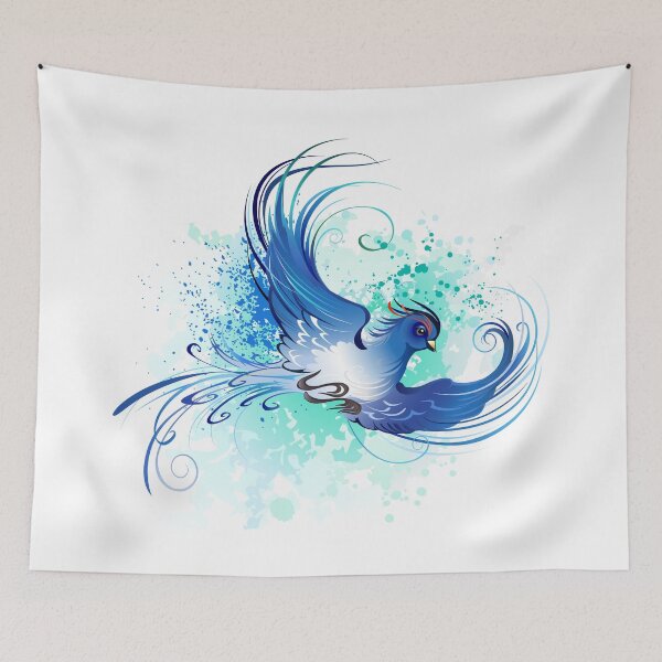 Item preview, Watercolor Blue Bird with drops designed and sold by Blackmoon9.