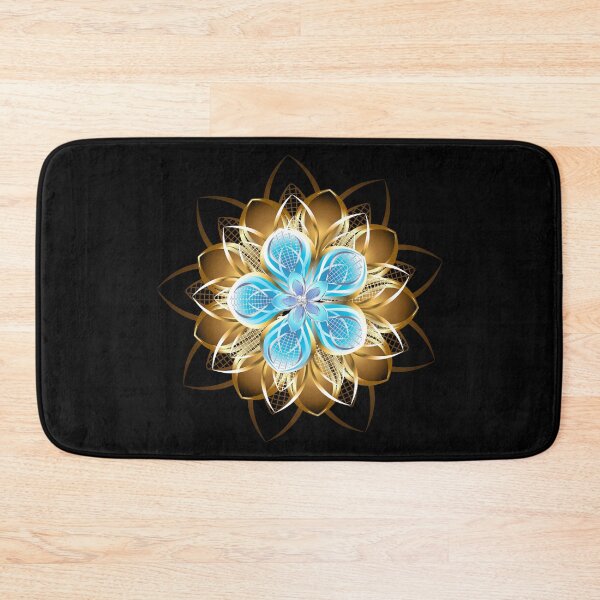 Item preview, Abstract turquoise golden flower designed and sold by Blackmoon9.