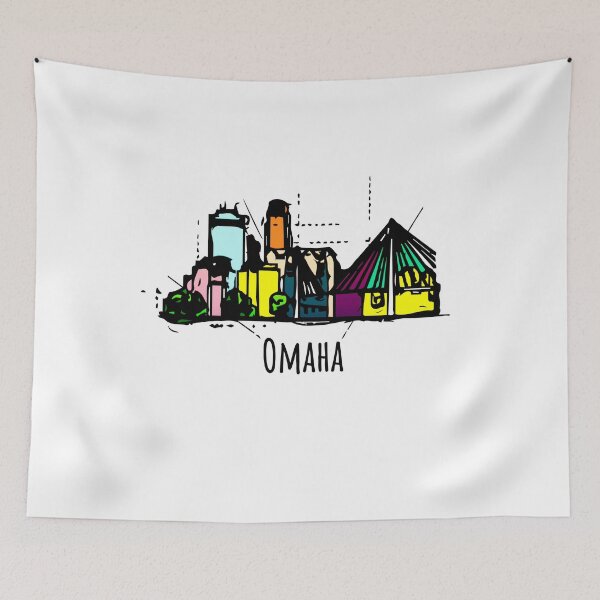 Item preview, Funny Cartoon Omaha City Sketch Gift Idea  designed and sold by IvonDesign.