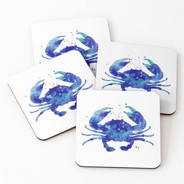 Item preview, Blue watercolor crab designed and sold by MiaoMiaoDesign.
