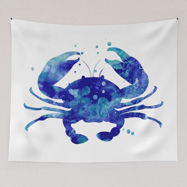 Item preview, Blue watercolor crab designed and sold by MiaoMiaoDesign.