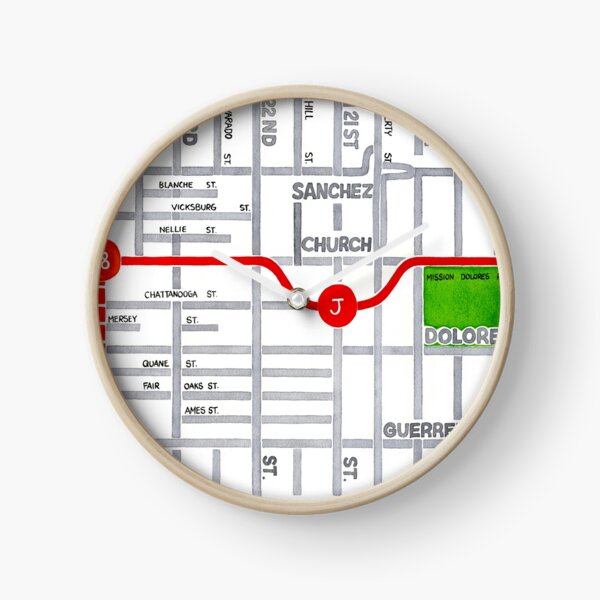 San Francisco map - Dolores Heights Clock