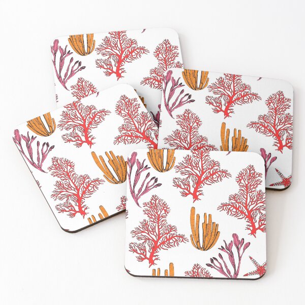 Item preview, Pattern with red corals and starfish designed and sold by LiliyaSavelieva.