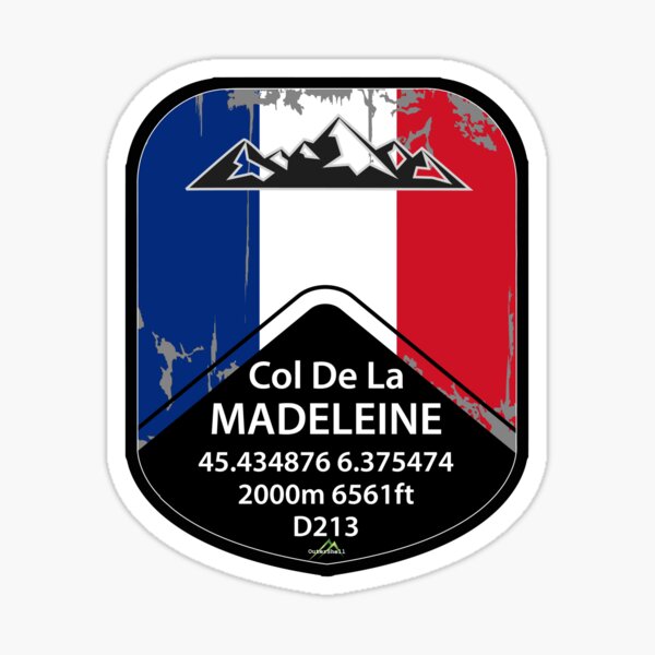 Item preview, Col de la Madeleine France Cycle and Motorcycle Sticker & T-Shirt Shield designed and sold by OuterShellUK.