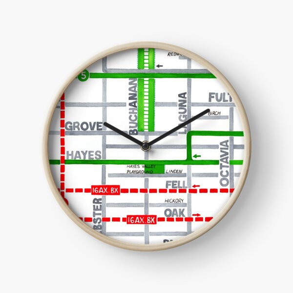 San Francisco map - Hayes Valley Clock