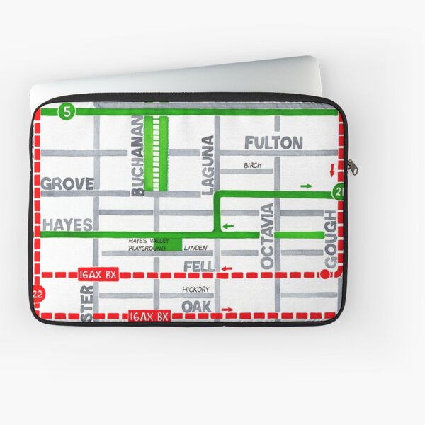San Francisco map - Hayes Valley Laptop Sleeve
