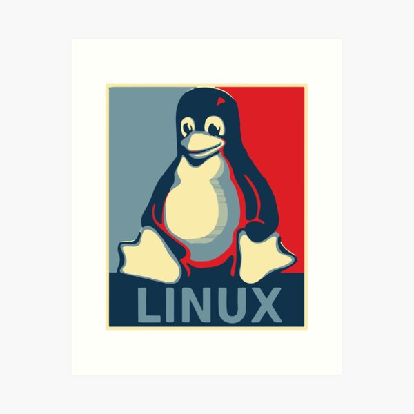 Item preview, Linux tux penguin obama poster designed and sold by SofiaYoushi.