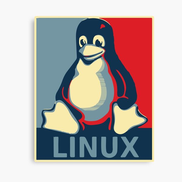 Linux tux penguin obama poster Canvas Print
