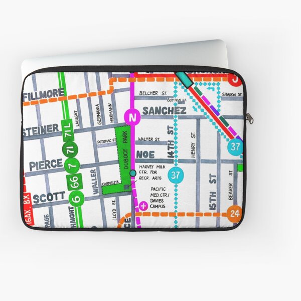 San Francisco map - Duboce Park Laptop Sleeve