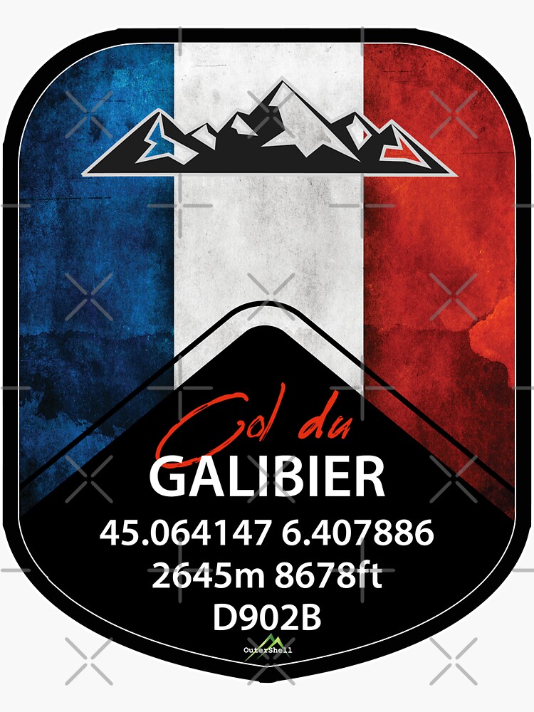 "Col du Galibier Frankreich Fahrrad und Motorradaufkleber